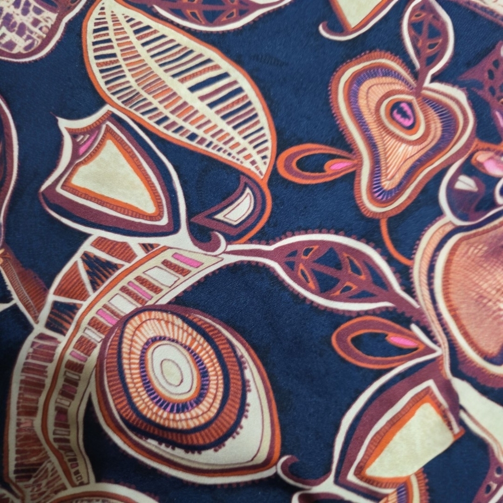 A.L.C. Isla High Waist Bikini Bottom Navy Boho Print Size S NWOT Luxury Swim - Picture 6 of 9